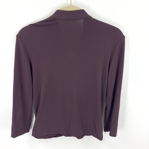 MM Lafleur Deneuve Faux Wrap Top Womens XS Stretch Quiet Luxury Old Money Office - Picture 5 of 10